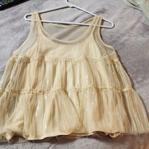 Cami top sheer sparkle overlay